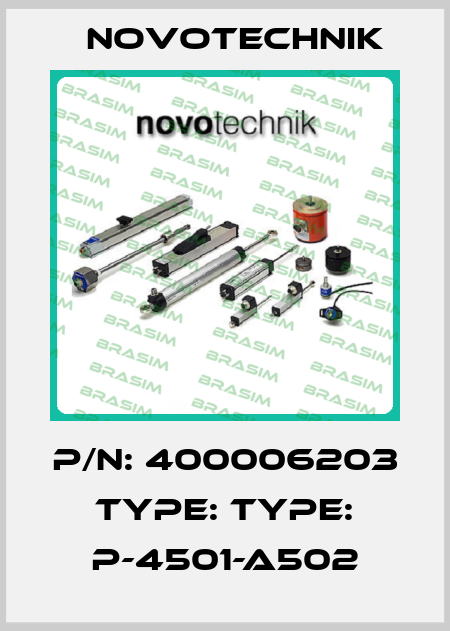 P/N: 400006203 Type: Type: P-4501-A502 Novotechnik