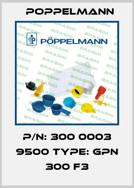 P/N: 300 0003 9500 Type: GPN 300 F3 Poppelmann