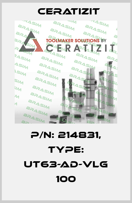 P/N: 214831, Type: UT63-AD-VLG 100 Ceratizit