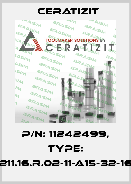 P/N: 11242499, Type: C211.16.R.02-11-A15-32-165 Ceratizit