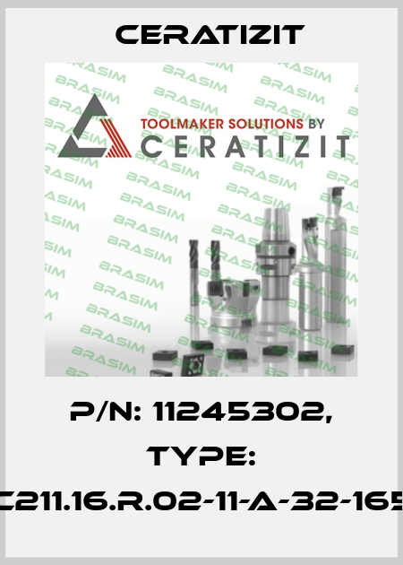 P/N: 11245302, Type: C211.16.R.02-11-A-32-165 Ceratizit