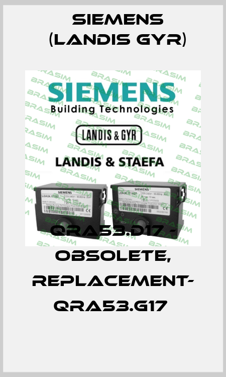 QRA53.D17 - OBSOLETE, REPLACEMENT- QRA53.G17  Siemens (Landis Gyr)