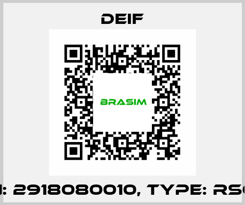 P/N: 2918080010, Type: RSQ-3 Deif