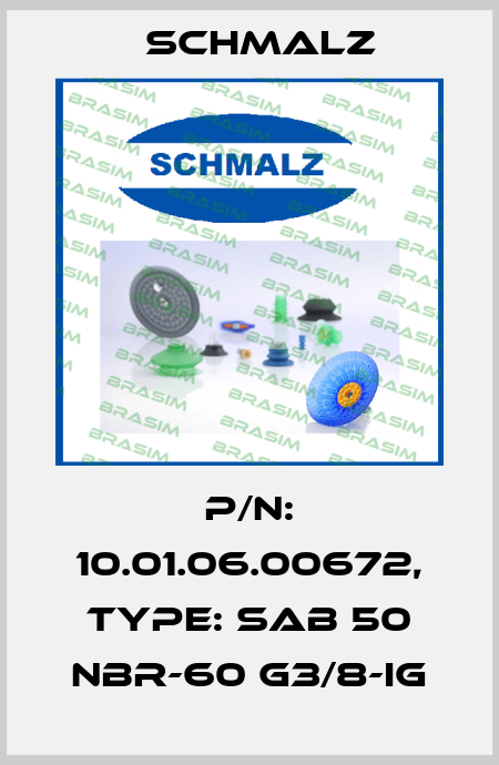 P/N: 10.01.06.00672, Type: SAB 50 NBR-60 G3/8-IG Schmalz
