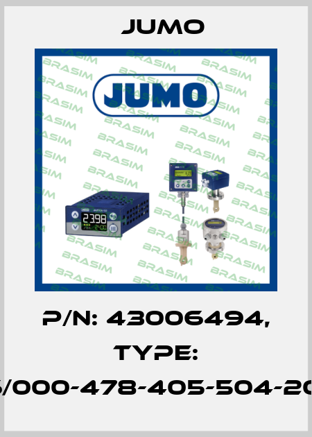 P/N: 43006494, Type: 404366/000-478-405-504-20-61/000 Jumo