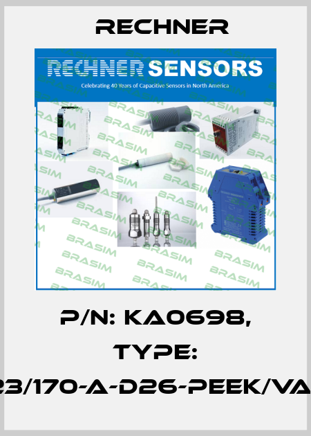 P/N: KA0698, Type: KAS-80-23/170-A-D26-PEEK/VAc-Y5-1-HP Rechner