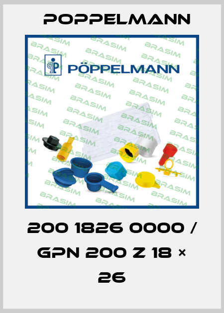 200 1826 0000 / GPN 200 Z 18 × 26 Poppelmann