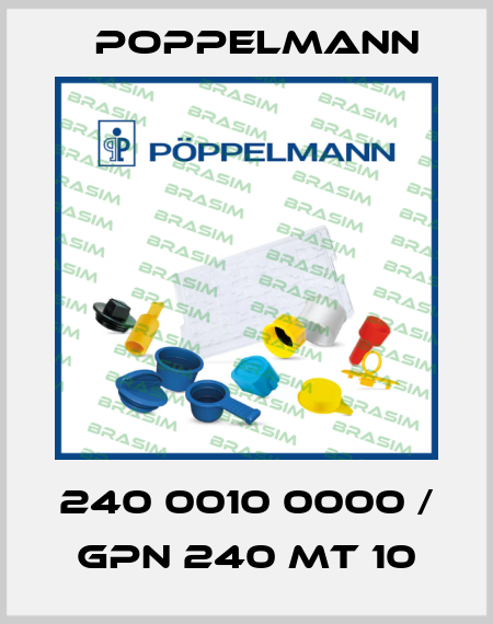 240 0010 0000 / GPN 240 MT 10 Poppelmann