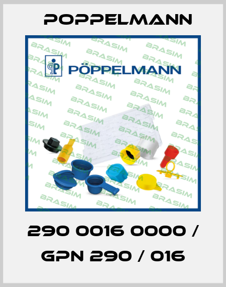 290 0016 0000 / GPN 290 / 016 Poppelmann