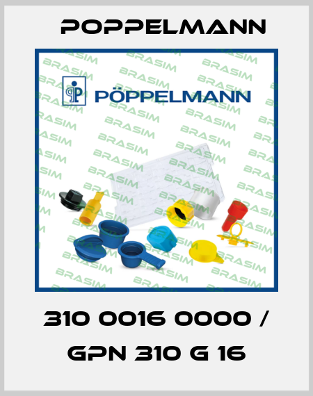 310 0016 0000 / GPN 310 G 16 Poppelmann