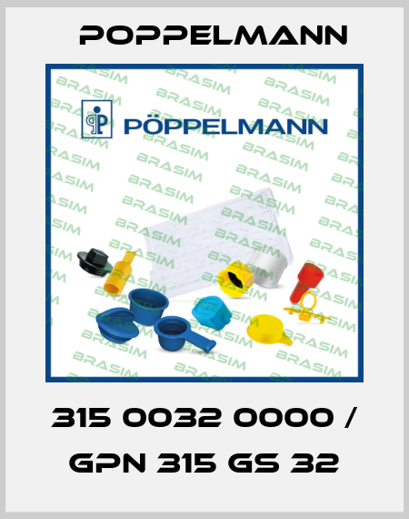 315 0032 0000 / GPN 315 GS 32 Poppelmann
