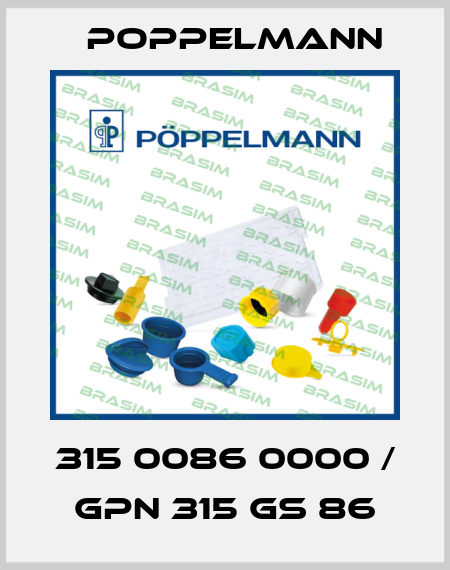 315 0086 0000 / GPN 315 GS 86 Poppelmann