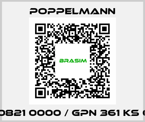 361 0821 0000 / GPN 361 KS 0821 Poppelmann