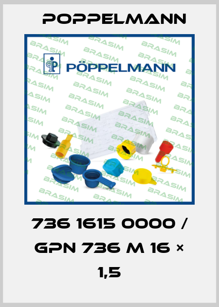 736 1615 0000 / GPN 736 M 16 × 1,5 Poppelmann