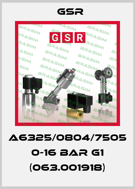 A6325/0804/7505 0-16 bar G1 (063.001918) GSR