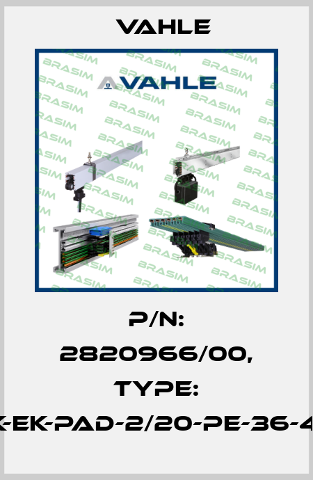 P/n: 2820966/00, Type: SK-EK-PAD-2/20-PE-36-4,8 Vahle