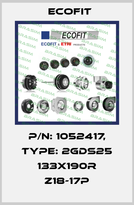 P/N: 1052417, Type: 2GDS25 133x190R Z18-17p Ecofit