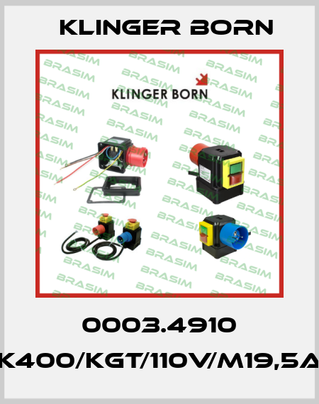 0003.4910 (K400/KGT/110V/M19,5A) Klinger Born