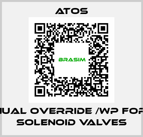 Manual override /WP for DHI solenoid valves Atos