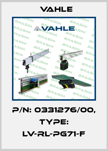 P/n: 0331276/00, Type: LV-RL-PG71-F Vahle