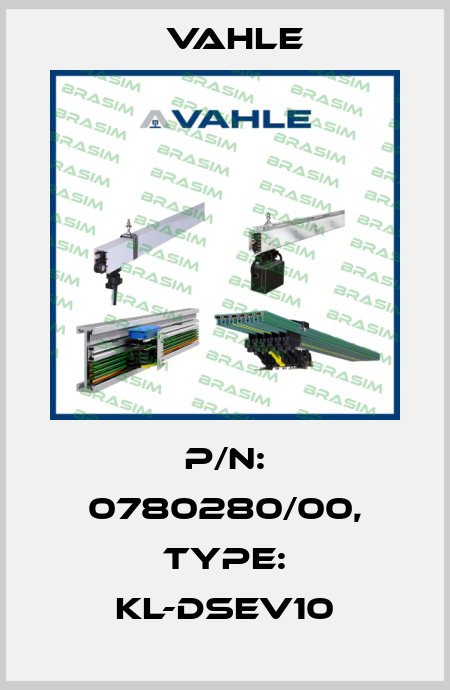 P/n: 0780280/00, Type: KL-DSEV10 Vahle
