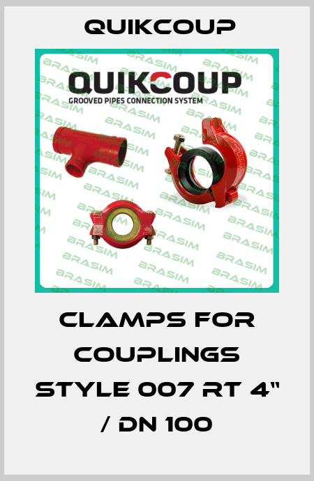 clamps for COUPLINGS Style 007 RT 4“ / DN 100 Quikcoup 