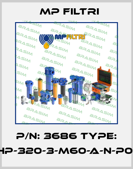 P/N: 3686 Type: HP-320-3-M60-A-N-P01 MP Filtri