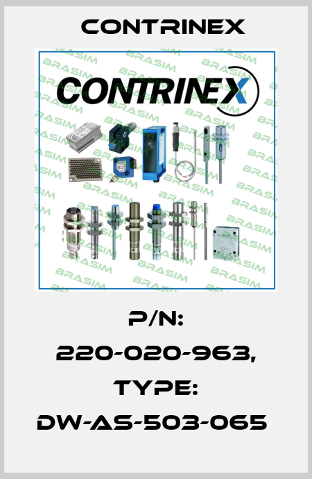 P/N: 220-020-963, Type: DW-AS-503-065  Contrinex