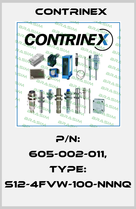 p/n: 605-002-011, Type: S12-4FVW-100-NNNQ Contrinex