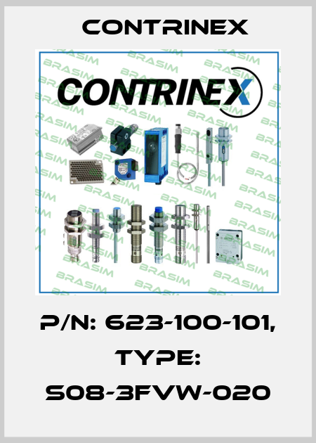 p/n: 623-100-101, Type: S08-3FVW-020 Contrinex