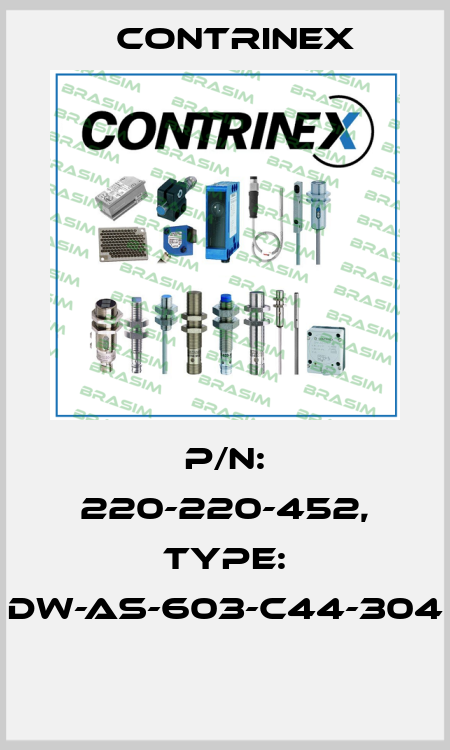 P/N: 220-220-452, Type: DW-AS-603-C44-304  Contrinex