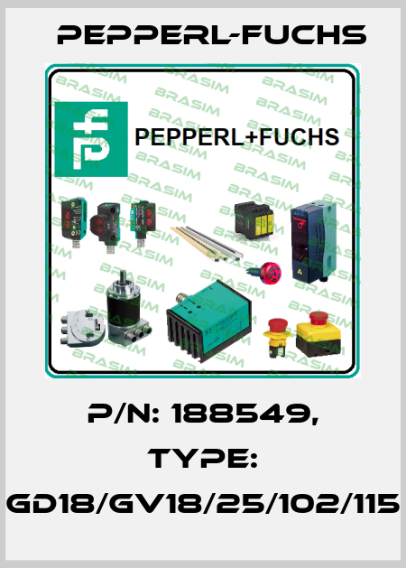 p/n: 188549, Type: GD18/GV18/25/102/115 Pepperl-Fuchs