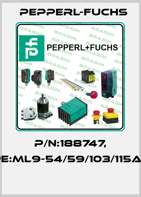 P/N:188747, Type:ML9-54/59/103/115a/123  Pepperl-Fuchs