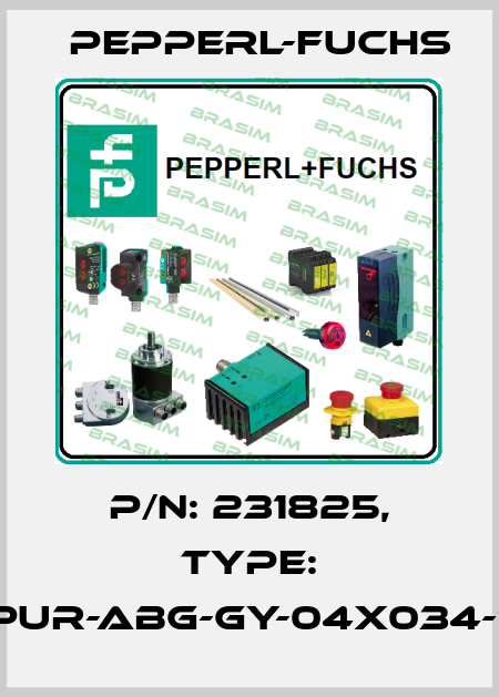 p/n: 231825, Type: CBL-PUR-ABG-GY-04x034-100M Pepperl-Fuchs