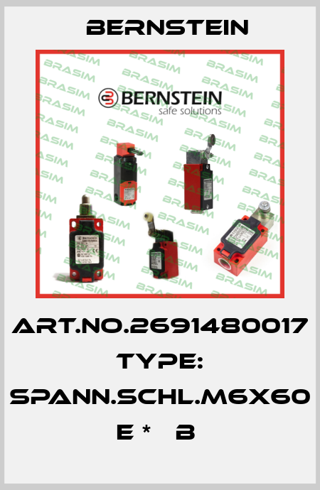 Art.No.2691480017 Type: SPANN.SCHL.M6X60       E *   B  Bernstein