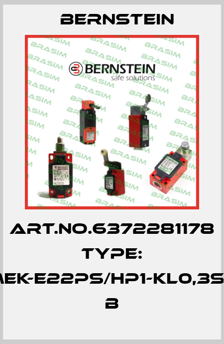 Art.No.6372281178 Type: MEK-E22PS/HP1-KL0,3S8        B Bernstein