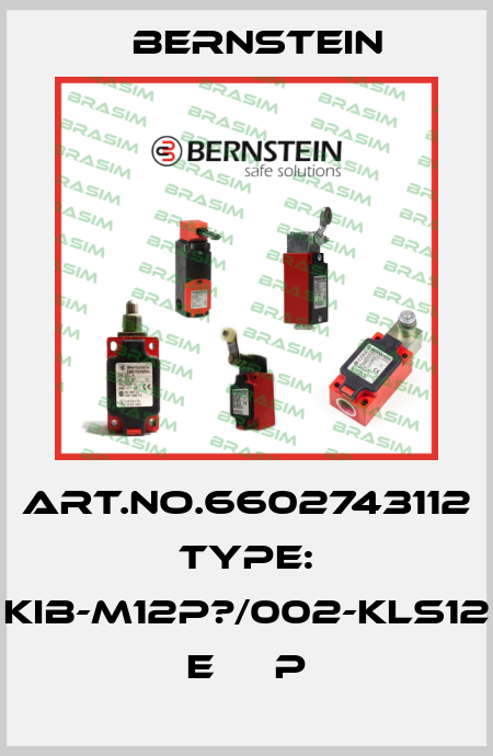 Art.No.6602743112 Type: KIB-M12P?/002-KLS12    E     P Bernstein