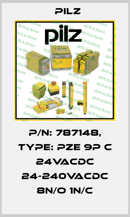 p/n: 787148, Type: PZE 9P C 24VACDC 24-240VACDC 8n/o 1n/c Pilz