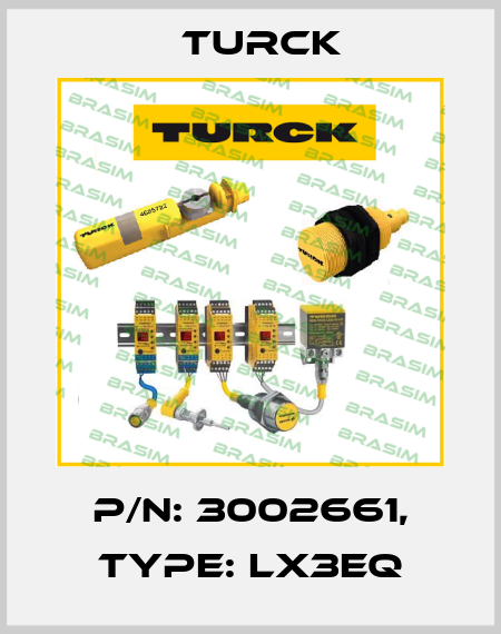 p/n: 3002661, Type: LX3EQ Turck