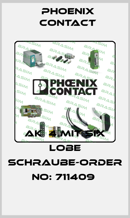 AK  4 MIT SIX LOBE SCHRAUBE-ORDER NO: 711409  Phoenix Contact