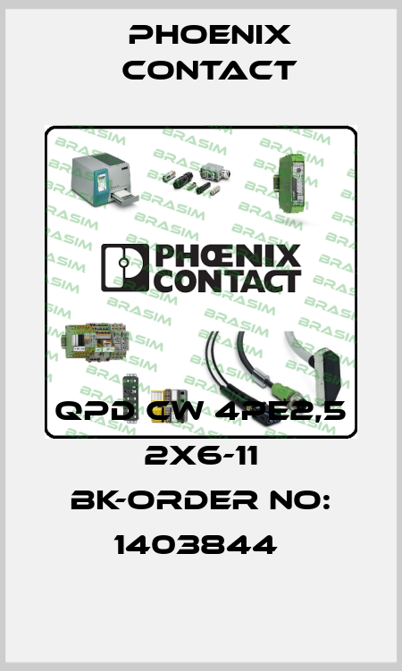 QPD CW 4PE2,5 2X6-11 BK-ORDER NO: 1403844  Phoenix Contact