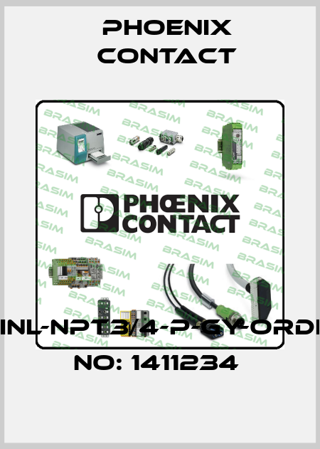 A-INL-NPT3/4-P-GY-ORDER NO: 1411234  Phoenix Contact