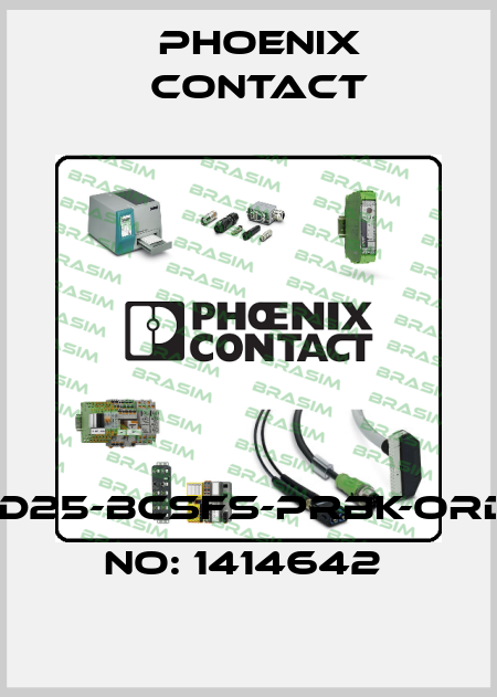 HC-D25-BCSFS-PRBK-ORDER NO: 1414642  Phoenix Contact