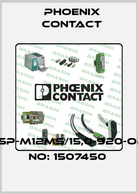 SAC-5P-M12MS/15,0-920-ORDER NO: 1507450  Phoenix Contact