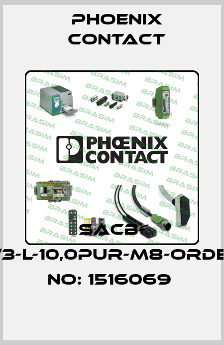 SACB- 8/3-L-10,0PUR-M8-ORDER NO: 1516069  Phoenix Contact