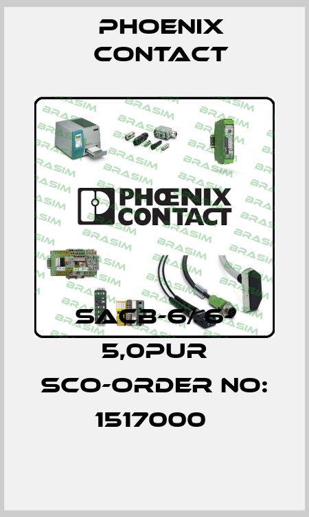 SACB-6/ 6- 5,0PUR SCO-ORDER NO: 1517000  Phoenix Contact