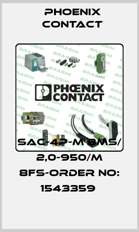SAC-4P-M 8MS/ 2,0-950/M 8FS-ORDER NO: 1543359  Phoenix Contact