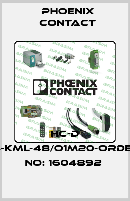 HC-D 15-KML-48/O1M20-ORDER NO: 1604892  Phoenix Contact