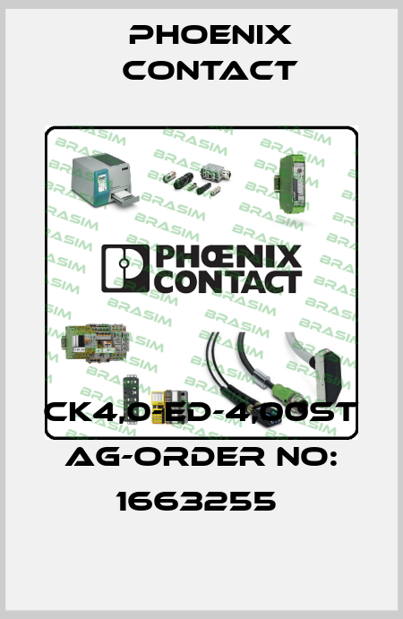 CK4,0-ED-4,00ST AG-ORDER NO: 1663255  Phoenix Contact