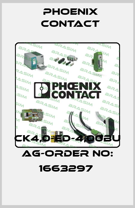 CK4,0-ED-4,00BU AG-ORDER NO: 1663297  Phoenix Contact